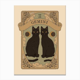 Cats Astrology Gemini Canvas Print
