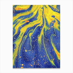 Blue And Yellow Swirls 3 Canvas Print