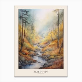 Autumn Forest Landscape Muir Woods National Park Poster Canvas Print
