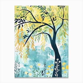 Willow Tree Flat Illustration 4 Canvas Print