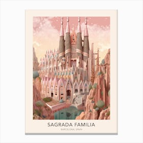 Sagrada Familia Barcelona Spain Travel Poster Canvas Print
