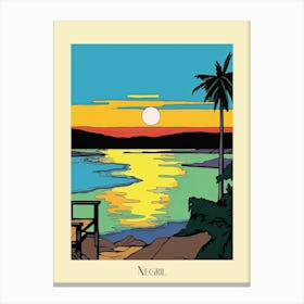 Poster Of Minimal Design Style Of Negril, Jamaica 4 Canvas Print