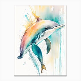 Pantropical Spotted Dolphin Storybook Watercolour  (2) Canvas Print