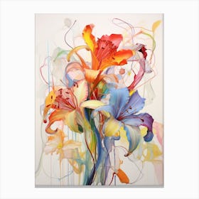 Abstract Flower Painting Gloriosa Lily 3 Canvas Print