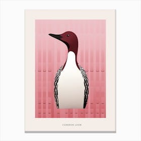 Minimalist Common Loon 1 Bird Poster Canvas Print