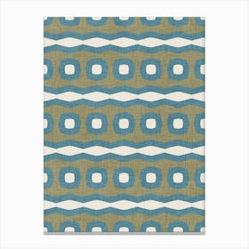 Modern Geometric Waves In Misty Harbor Canvas Print