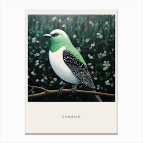 Ohara Koson Inspired Bird Painting Cowbird 2 Poster Canvas Print