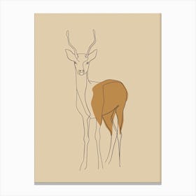 Deer Drawing - Boho, Line Art Canvas Print