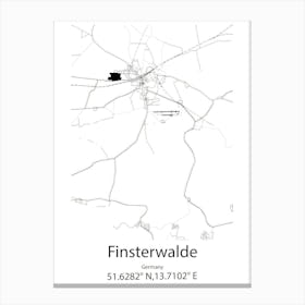 Finsterwalde,Germany Minimalist Map Canvas Print