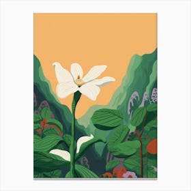 Boho Wildflower Painting White Trillium 1 Canvas Print