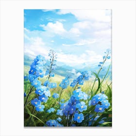 Forget Me Not By The Sunset (2) Canvas Print