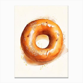 Pumpkin Spice Donut Cute Neon 4 Canvas Print