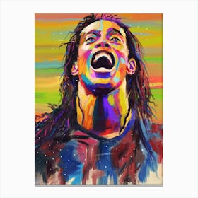 Ronaldinho abstract colorful pop art Canvas Print