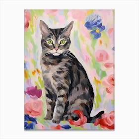 A American Shorthair Cat Painting, Impressionist Painting 2 Canvas Print