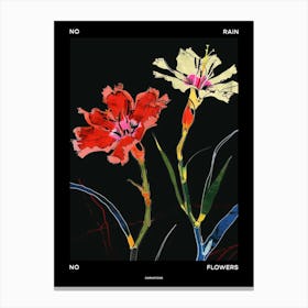 No Rain No Flowers Poster Carnation Dianthus 4 Canvas Print