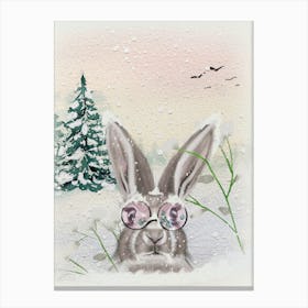 Reflections in Snow -Winter Rabbit Canvas Print