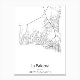 La Paloma,Uruguay Minimalist Map Canvas Print