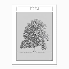 Elm Tree Minimalistic Drawing 3 Poster Canvas Print