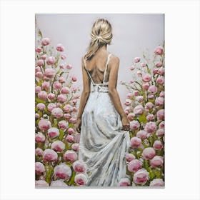 Woman In A White Dress Canvas Print