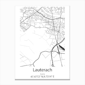 Lauterach,Austria Minimalist Map Canvas Print