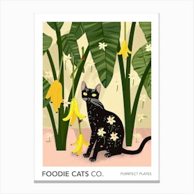 Foodie Cats Co Cat And Bananas 1 Canvas Print