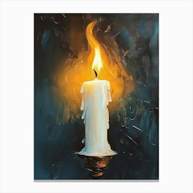 Pale Candle Burning Canvas Print