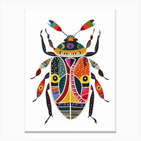 Colourful Insect Illustration Pill Bug 5 Canvas Print