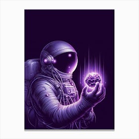 Astronaut Holding A Brain Canvas Print