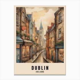 Dublin City Ireland Travel Poster (9) Canvas Print