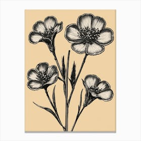 Black And White Flowers Canvas Print