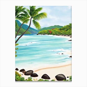 Anse Source D'Argent Beach, Seychelles Contemporary Illustration 2  Canvas Print