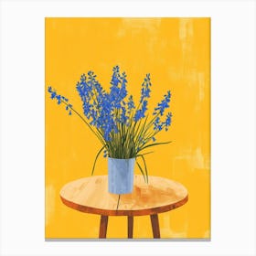 Bluebell Flowers On A Table   Contemporary Illustration 1 Canvas Print