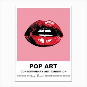 Poster Lips Pop Art 2 Canvas Print