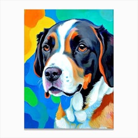 Greater Swiss Mountain Dog Fauvist Style dog Canvas Print
