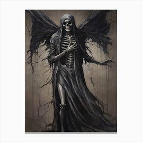 Dance With Death Skeleton Painting (5) Canvas Print
