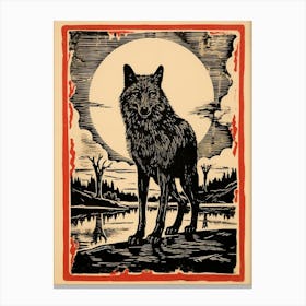 Steppe Wolf Tarot Card 4 Canvas Print