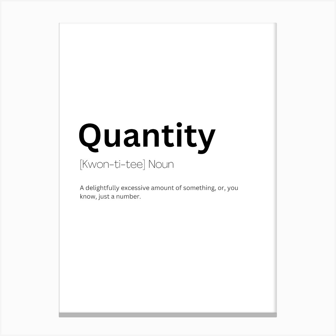 Quantity Definition Meaning Canvas Print by Kaigozen