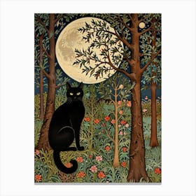 William Morris Black Cat In The Forest 34 Canvas Print