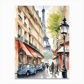 Paris France Watercolor 3 Canvas Print