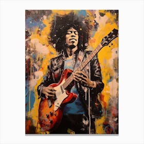 Jimi Hendrix Abstract Portrait 7 Canvas Print