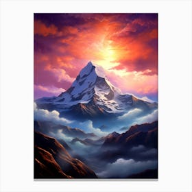 Mount Everest Red Sunset Canvas Print