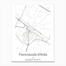 Fiorenzuola D Arda,Italy Minimalist Map Canvas Print