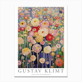 Gustav Klimt Print Flower Garden Painting Klimt Exhibition Poster Painting Wildflowers Canvas Print