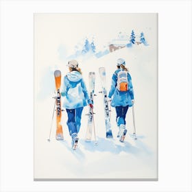 Gstaad   Switzerland, Ski Resort Illustration 0 Canvas Print