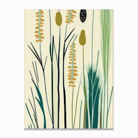 Horsetail Wildflower Modern Muted Colours 1 Canvas Print