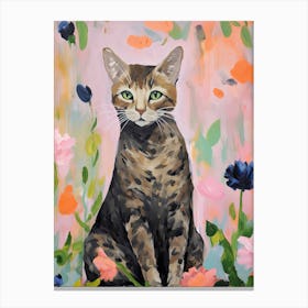 A Ocicat Cat Painting, Impressionist Painting 1 Canvas Print