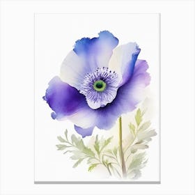 Anemone Wildflower Watercolour Canvas Print