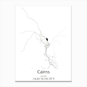 Cairns,Australia Minimalist Map Canvas Print