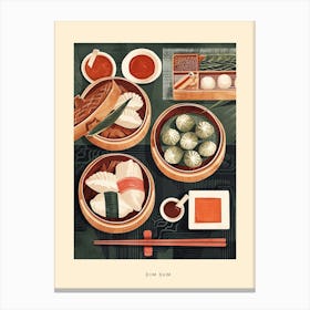 Dim Sum  Art Deco Poster Canvas Print