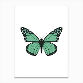 Blue Monarch Butterfly Canvas Print